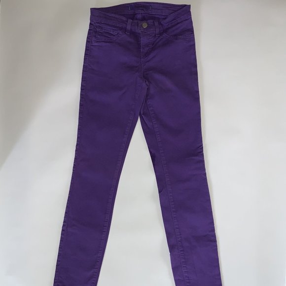J BRAND BRIGHT PURPLE SKINNY LEG STRETCH JEANS USA MADE - SIZE 24 - Picture 3 of 7